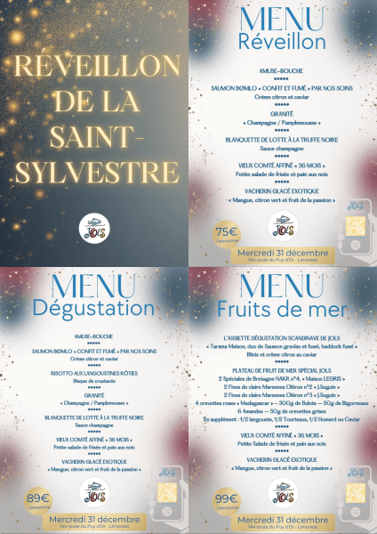 Nos 3 menus de fête