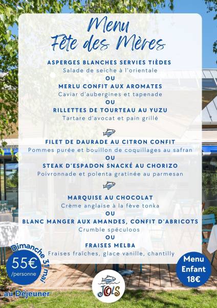 Menu Fete des meres 2026