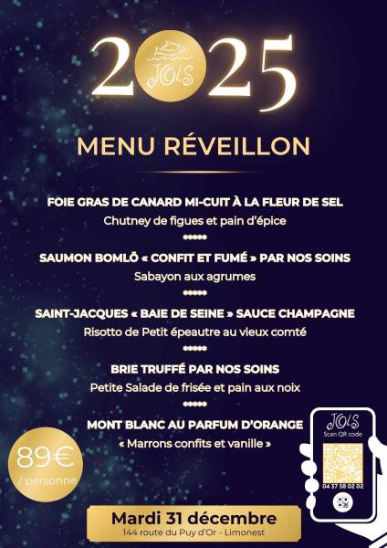 Menu Réveillon à 89€