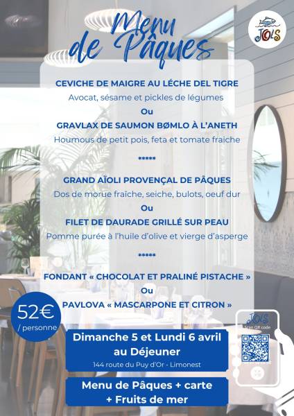 Menu de Pâques 2026