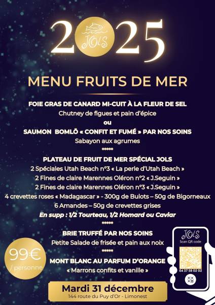 Menu Réveillon à 99€